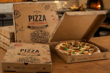 Onde comprar caixa kraft para pizza com personalização